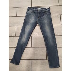 CUIDADO PERRO Mens Dark Wash Slim Fit Jeans Size 32x30 Distressed Denim
